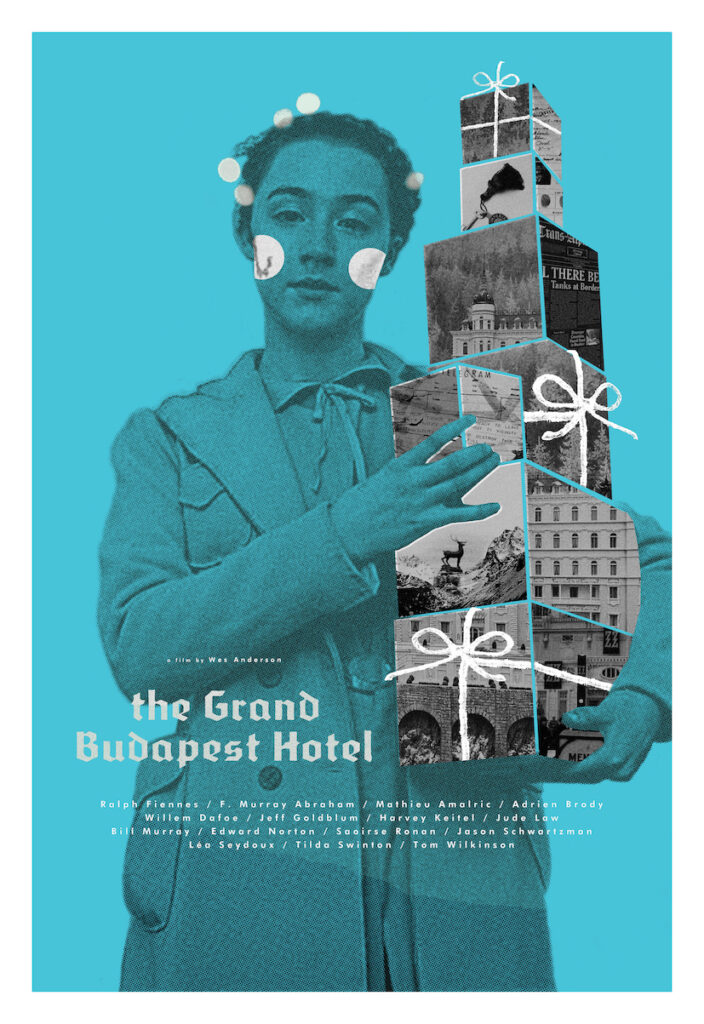 Photo alternative movie poster Grand Budapest Hotel (Blue variant) regia di yes Andrson | Adam Juresko | Soggettiva Gallery