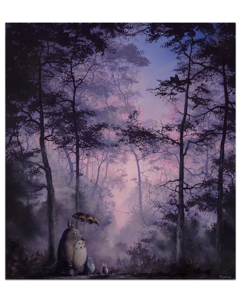 Foto alternative movie poster de Il mio vicino Totoro (purple) | Brian Mashburn | Hayao Miyazaki | Soggettiva Gallery Milano